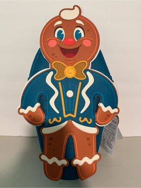 Loungfly gingerbread man. New with tags. Christmas backpack or crossbody. Disney